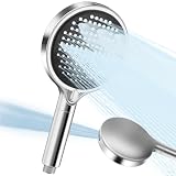 YERUUE Soffione Doccia Alta Pressione con 3 Filtri, Doccetta con Tubo 1,5 m, Soffione Grande 150 mm Anticalcare, 8 Modalità Regolabili, Risparmio Idrico, Ugelli in Silicone Autopulenti (Argento)
