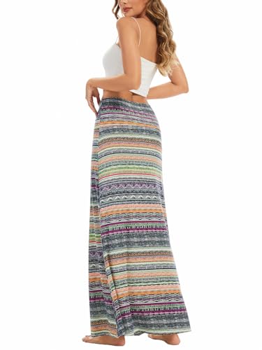 Women’s Casual Soft Foldover High Waist Maxi Long Skirt Versatile Dress3