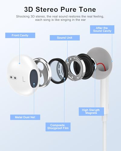 Image of Apple MFi Certified Wired Earbuds for iPhone Lightning Headphones /Earphones | 2Pack Wired Earbuds with Built-in Mic & Volume Control HiFi Stereo Nosie Reduction Earphones for iPhone 14 13 12 11 XS XR X 8