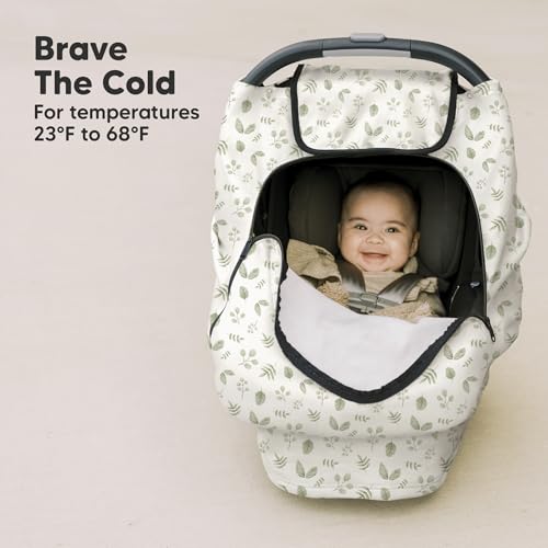 Image of KeaBabies Winter Car Seat Cover Baby, Newborn - Universal Fit Infant Carseat Covers Baby Girl, Boy, Breathable, Lightweight Blanket, Easy to Use Stroller Canopy, Rain, Wind, Sun Shade (Laurel)
