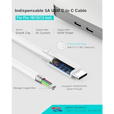 Câbl USB C vrs MagSaf 3 pour MacBook Pro t Air Nylon 2m 140W Noir t argnt au millur prix