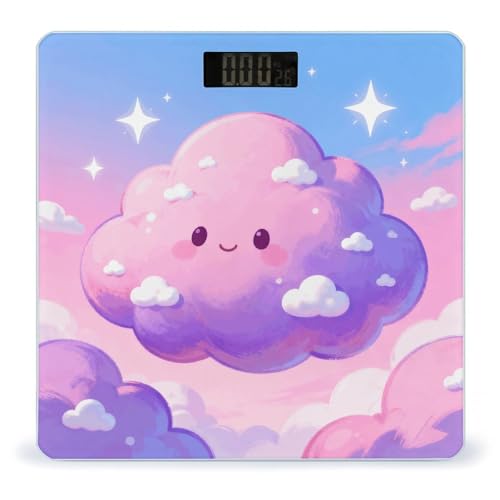 Báscula digital para baño Rosy Clouds con pantalla LCD