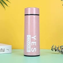 زجاجة مياه محمولةا، تتميز بفتحة ناعمة للاستخدام الآمن مضاد للتسرب، وقاعدة مسطحة سميكة لسهولة التركيب، وتصميم شفاف، وجاذبية جمالية عالية - 450 مل (وردي)