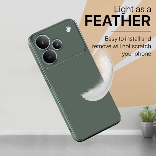 Image of Back Cover for Realme P4 Pro 5G | Full Camera Protection | Premium Liquid Silicon Case | Flexible Bumper Case for Realme P4 Pro 5G (Military Green)