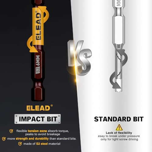 Image of ELEAD 38-Piece Hex | Torx | Phillips Screwdriver Bit Set with 2.5 inch & 4 inch Bit Holder, Magnetic Bit Storage Rail, Allen Wrench Drill Bit Set, Tamper Proof Star Bit Set, S2 Steel