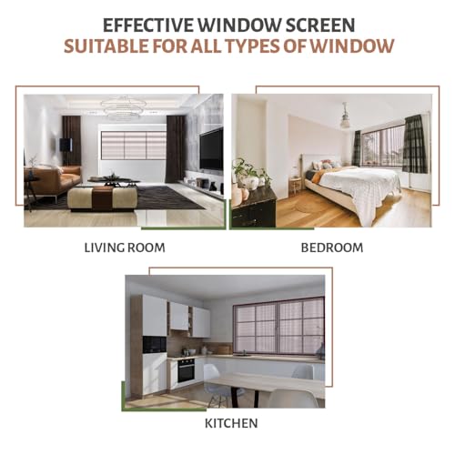 Image of TurtleGrip Standard Size Window Mosquito Net (Size-50x60cms /19.69x23.62 Inches /1.64x1.97 Feet - Brown) | 120 GSM Stitched Fiberglass Mesh with Strong Hook & Loop Adhesive for Easy Installation