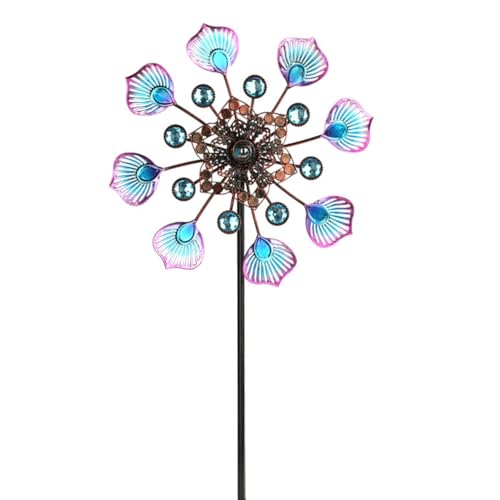 Sxmrmnx Adornos de metal para jardinería, molino de viento, patio, jardín, pastoral, decorativo, molino de viento