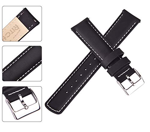 image for Ritche Quick Release Leather Watch Bands Genuine Watch Straps for Men 