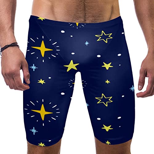 Bañador de hombre azul marino XXL ropa de baño con estrellas amarillas