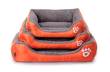 GlobalNiche? Orange, S 45X40Cm: Warm Pet Dog Bed Cushion for Small Dogs Sofa Kennel Home Labrador Husky Satsuma Bulldog Pet Cat House 11By2