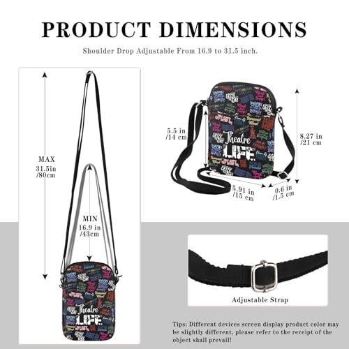 GJTIM Theatre Life Gift Theatre Life Crossbody Bag Drama Actor Actress Stage Performer Musical Artist Gift For Theatre Lovers2