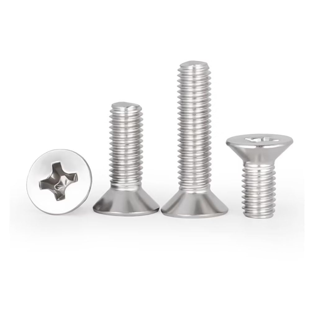 SYDARSYN Phillips Flat Head Machine Screws 304 Stainless Steel Cross Countersunk Screws Bolts M2.5x5mm (50 pcs) - Image 3
