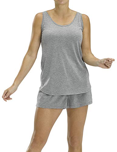 No Nonsense Women's Serene Sleep Tank, Medium Grey Heather, Small