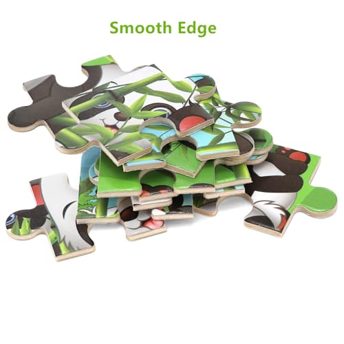 DEAYOU 24 set de puzzles para niños de 3 a 5 años, 16 piezas de animales de madera, rompecabezas educativo preescolar para niños y niñas miniatura 4