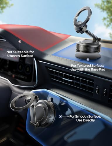 Image of LISEN Magsafe Car Mount, [98LBS Vacuum Suction] Magnetic Phone Holder for Car Dashboard & Windshield, Strong Magnet Cell Phone Car Mount for iPhone 17 16 15 14 13 12 Pro Max /Air