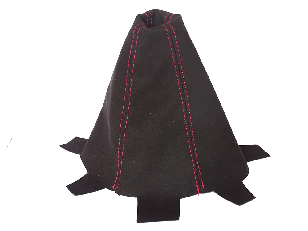 The Tuning-Shop Ltd Compatible with Shift Boot for 2002-2006 Acura RSX Faux Suede Red Stitching