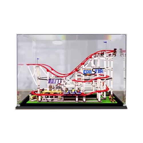 Preisvergleich Produktbild Transparente Acryl-Vitrine für Lego 10261, große Achterbahn, staubdicht, transparent, Vitrine (97,8 x 46 x 57,9 cm (nur Vitrine) (3 mm)