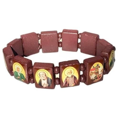 Preisvergleich Produktbild Compar Armband mit Ikonen Die Heiligen- Gummizug-Einheitsgröße