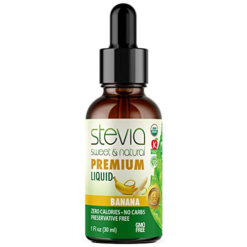 Stevia Intl Banana Premium Quality Stevia Drops | Organic Liquid Stevia | Best Sugar Substitute |100% Pure Extract | Naturally Sweet | Non-Bitter, 0 Calorie, NON-GMO, Diabetic & Keto Friendly (1oz)