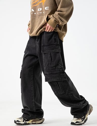 JNCO Men's Baggy Cargo Jeans - Y2K Hip Hop Grunge Loose Fit Streetwear2