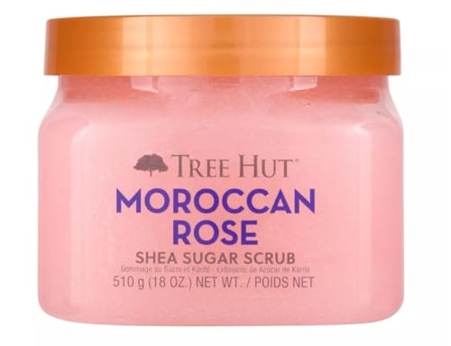 Tree Hut Moroccan Rose Shea Sugar Scrub, Mothers Day Gifts, Exfoliating & Hydrating Body Scrub with...