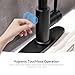 Arofa Black Touchless Kitchen Faucet with Pull Down Sprayer, Smart Motion Sensor Kitchen Sink Faucet, Stainless Steel Single Handle Kitchen Faucet, Matte Black