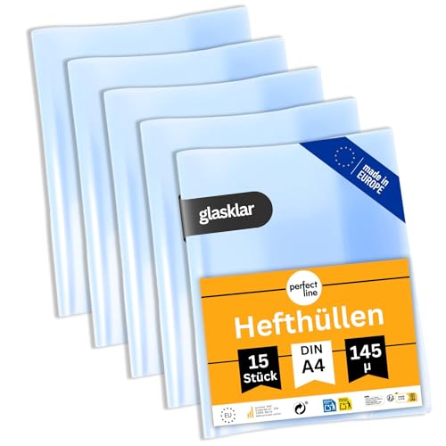 perfect line - 15 Hefthüllen DIN A4 – glasklar & extra stark...