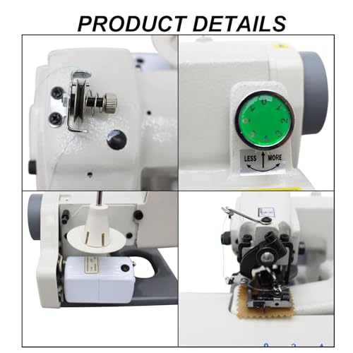 Máquina de coser de dobladillo ciego con pedal de control y placa de trabajo oscilante, ideal para costura ciega | Máquina de coser modista de 110 V