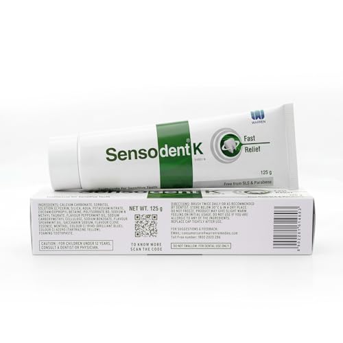 Image of K Toothpaste for Sensitive Teeth - Instant Relief & Long-Lasting Protection, Dentist Recommended, SLS & Paraben Free - 125g x Pack of 3