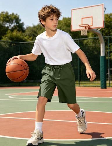 Image of Somaibo Boys Athletic Shorts Youth Lightweight Quick Dry Outdoor Cargo Short with Pockets for Hiking Running 7-15Y