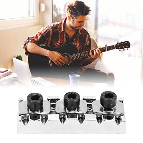 Guitar String Locking Nut, Lightweight Locking Nut Kit Sturdy Easy To Install 42.5Mm Corrosion Resisting Adjusting Height For Maintenance(Silver) #TOP1