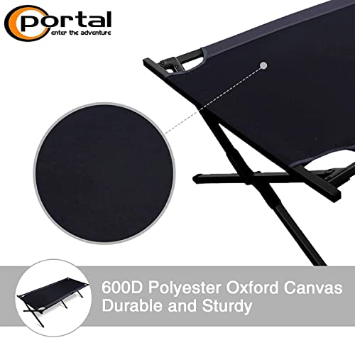 Portal Folding Portable, Guest Carry Bag And Side Storage Organizer, Camping Adults Away Tent Sleeping Cot Bed, Supports 300 Lbs, Black #TOP3