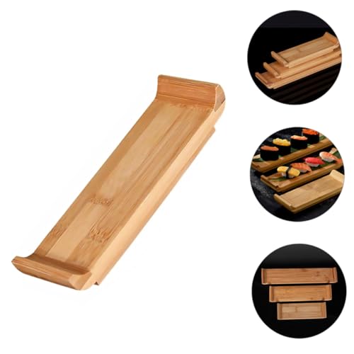 Plato japonés de sushi pequeño de madera OUNONA miniatura 6