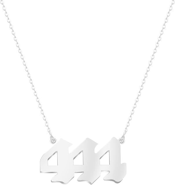 Runmeihe Angel Number Necklace Couples Necklace, Number Charm Necklace 111 222 333 444 555 666 777 888 999, Lucky Pendant Choker Necklaces Jewelry for Women