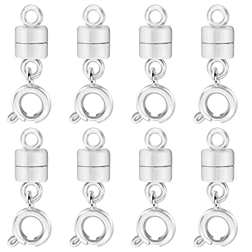 Magnetic Necklace Clasps And Closures, Silver Magnetic Clasps For Jewelry, 4Mm Clasp For Necklet, Bracelet Clasp, Clasps For Jewelry Making, Necklace Magnets Clasps Water Tarnish Resistant (8 Silver) #TOP30