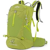 IX INOXTO Mochila de caminhada, à prova d'água, 26L/40L, para caminhada, com 3 litros, bolsa de água e capa de chuva, mochila leve para acampamento de viagem para homens e mulheres (verde fruta)