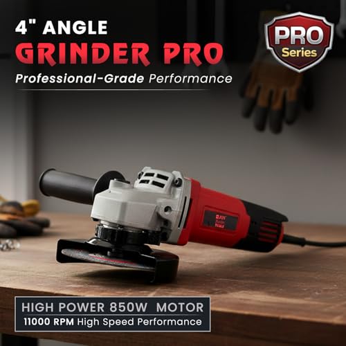 Image of Jon Bhandari Tools 4 Inch Angle Grinder Pro 850W 11000RPM Electric Grinder Machine for Metal, Steel & Tile Cutting, Grinding, Polishing & Rust Removal - Heavy Duty Professional Power Tool