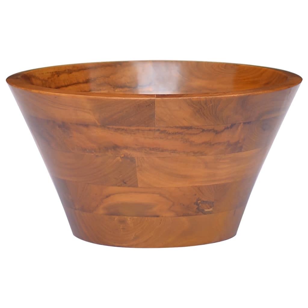 Lavabo in legno di teak massiccio con diametro di 40 x 20 cm, per bagno, salvaspazio, facile da pulire, adatto per ristrutturazione, montaggio a parete o sopra