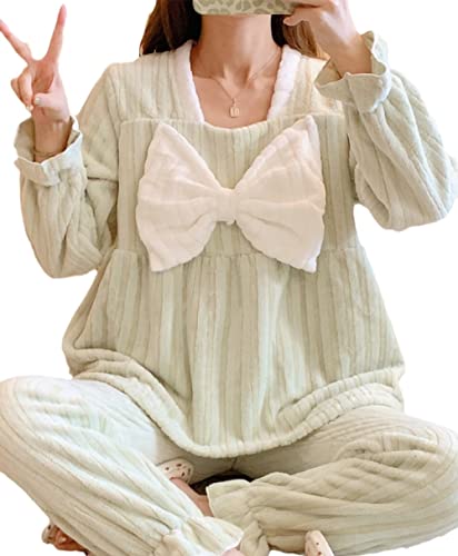 Ensemble de pyjama pour femme à nœud princesse : le cadeau de nuit idéal en flanelle douce