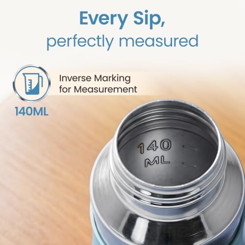 Image of LuvLap Baby Steel Feeding Bottle 140ml, Made of SS304 Rust Free Steel, Baby Milk /Water Bottle with Dust Cover, Heat Protective Silicone Cover, BPA Free, Odour Free, Leak Proof, Sky Blue, 0M+
