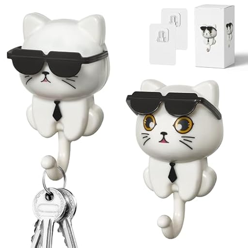 Minfuerang 2 Piezas Ganchos Autoadhesivos de Pared Creativos,Ganchos para Abrigos para Gatitos,Colgador Infantiles Resistentes,Duraderas para Colgar Ropa,llaves,Joyas,Bolsos | Ya disponible en tu tienda friki favorita! En mundofriki.es!