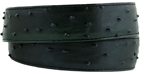 El Presidente Mens Green Ostrich Quill Print Leather Western Cowboy Belt Silver Buckle2