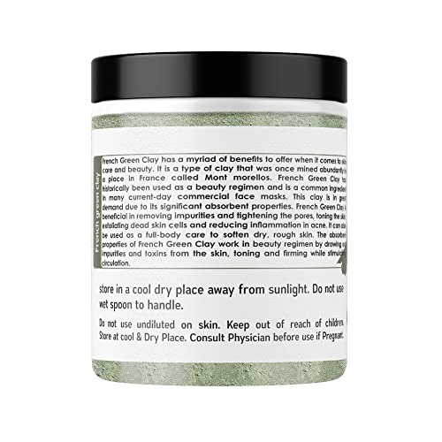 Image of French Green Clay (100% Natural & Pure, Chemicals Free) For Skin Repair, Face Pack & Glowing Skin - 180GM
