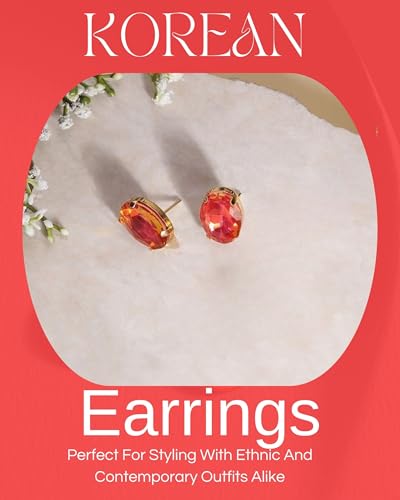 Image of Mansiyaorange Chunky Earrings Tops Stud For Women & Girls