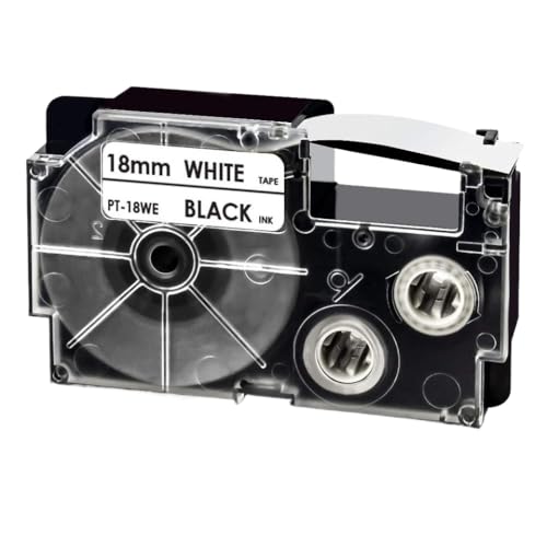 �݊����̂��郉�x���e�[�vXr 18ms on Red for Printer 18mm x 8m works with KL 120 750 170 130 200E 300(Black on White)