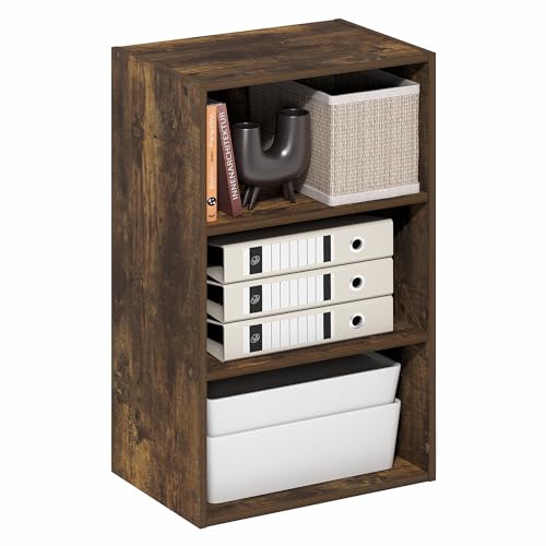 Furinno Basic Book Shelf, 3-Tier Bookshelf, Storage Organizer Bookcase with