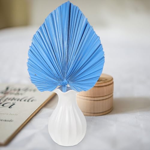 Hoja decorativa de palma sintética azul grande miniatura 7