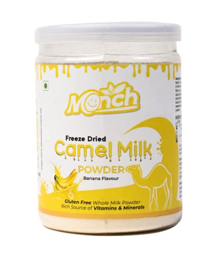 Monch Camel Milk Powder - Camel Milk Powder For Height Growth - Freeze Dried, Banana Flavour (50g, Pack of 1)