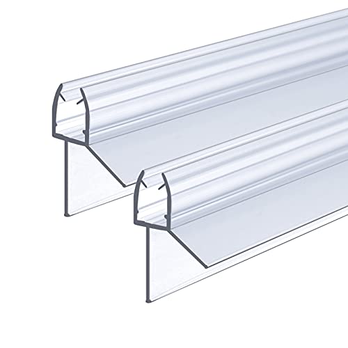 Duschdichtung für 5/6mm Glastür, Dichtung Dusche ersatzdichtung Duschdichtung 2 Stück 100cm, Spritzschutzprofil mit Wasserabweiser für Duschkabine Duschwand Glas Cover