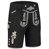 Steigenhöfer Manufaktur Hommes Shorts Trachten Sweatpants - Lederhosen Look - Moritz - Lederhosen Hommes Tenues pour Oktoberfest, noir, XX-Large